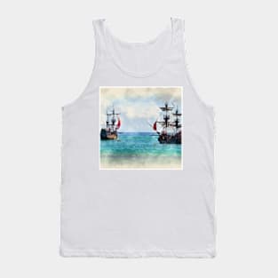 Watercolor Spanish Warships Tank Top